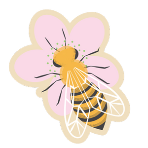 Honeybee & Flower WILD Wooden Pin