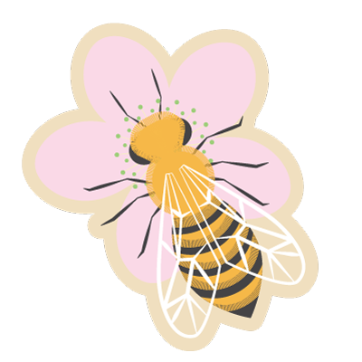 Honeybee & Flower WILD Wooden Pin