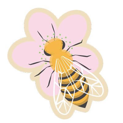 Honeybee & Flower WILD Wooden Magnet