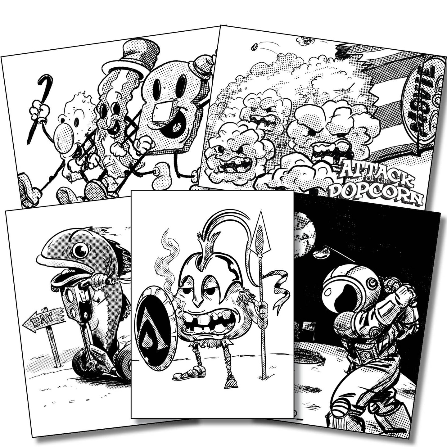 BW Sketch 5-PackPostcards