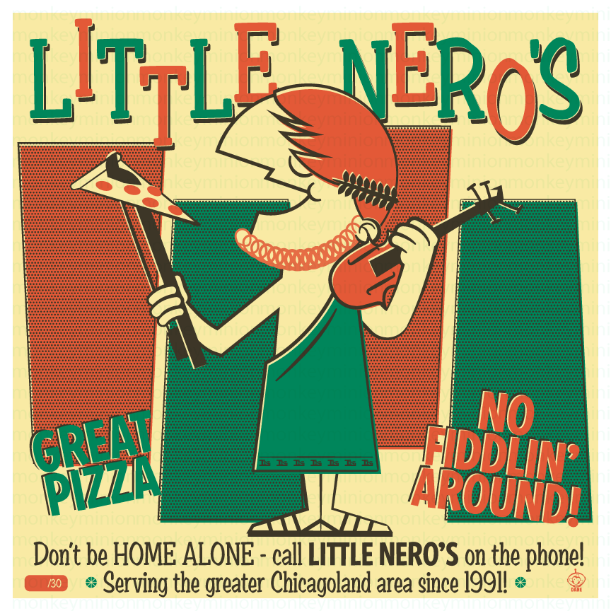 Little Nero's Pizza Retro Advertisement - C2E2 Limited Edition Print