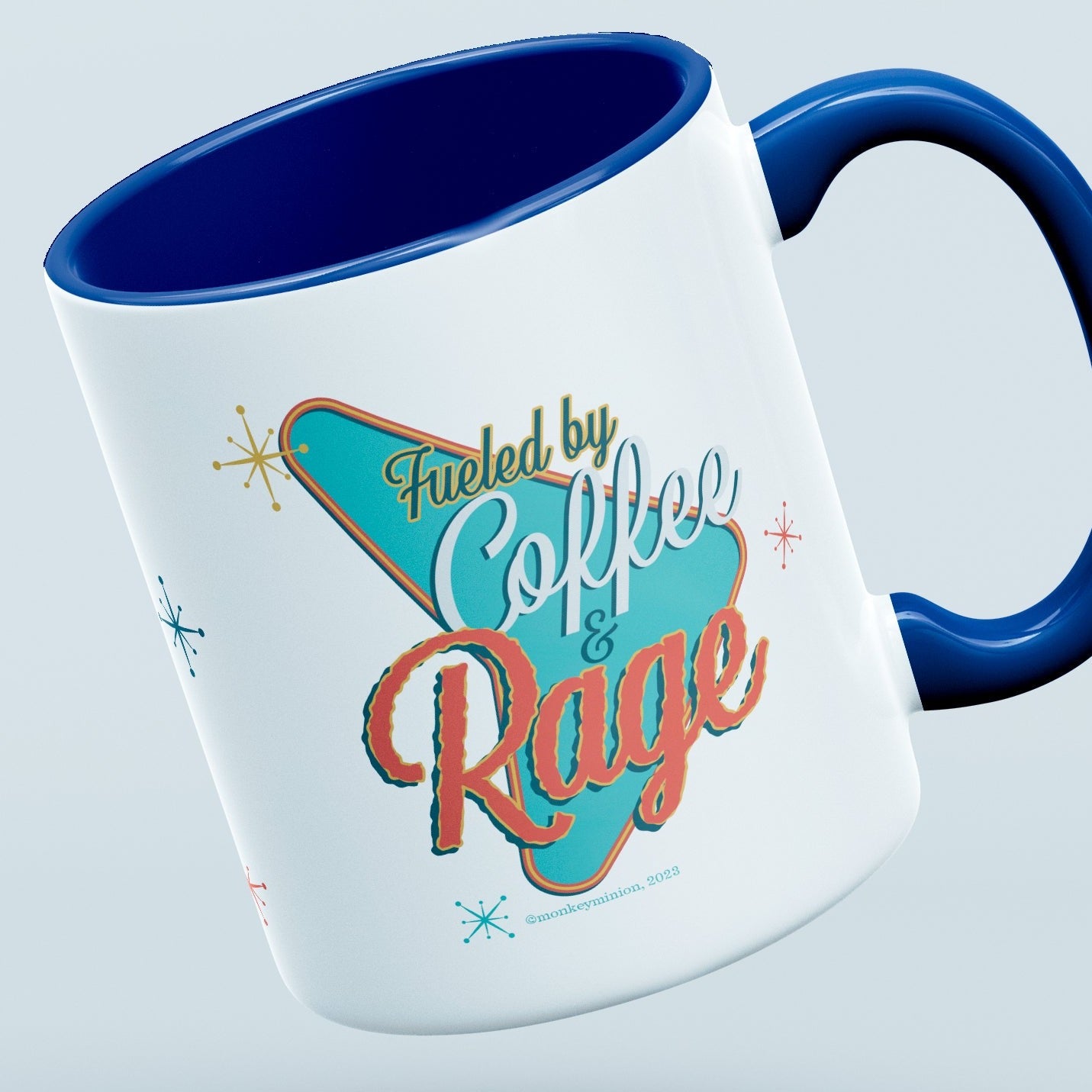 Fueled by Coffee & Rage Retro Coffee or Tea Mug