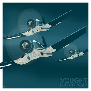 Vought F4U Corsair WW2 Plane - 10x10 Giclee Print