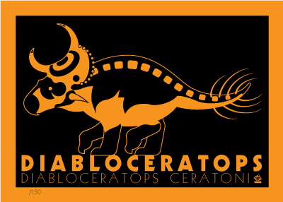 Diabloceratops Neon-A-Saur 5x7 Giclee Print