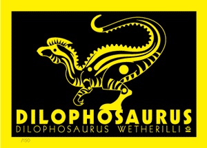 Dilophosaurus Neon-A-Saur 5x7 Giclee Print