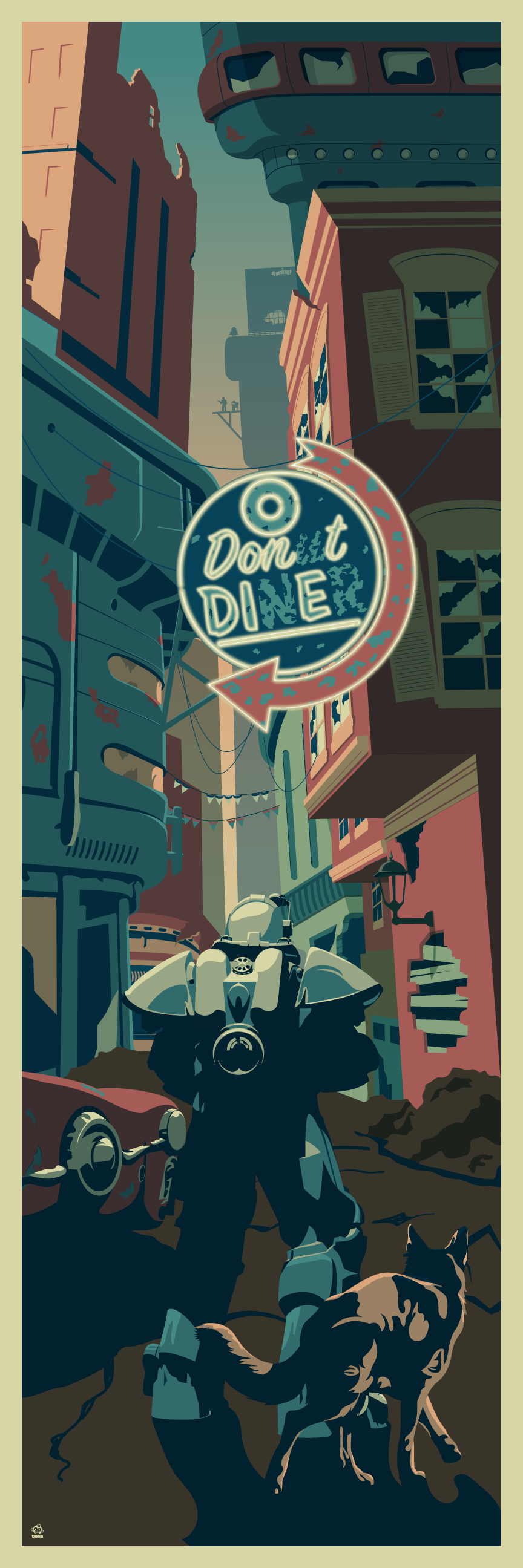 Don't Die! Fallout 4 inspired 12x36 Fine Art Giclee Print