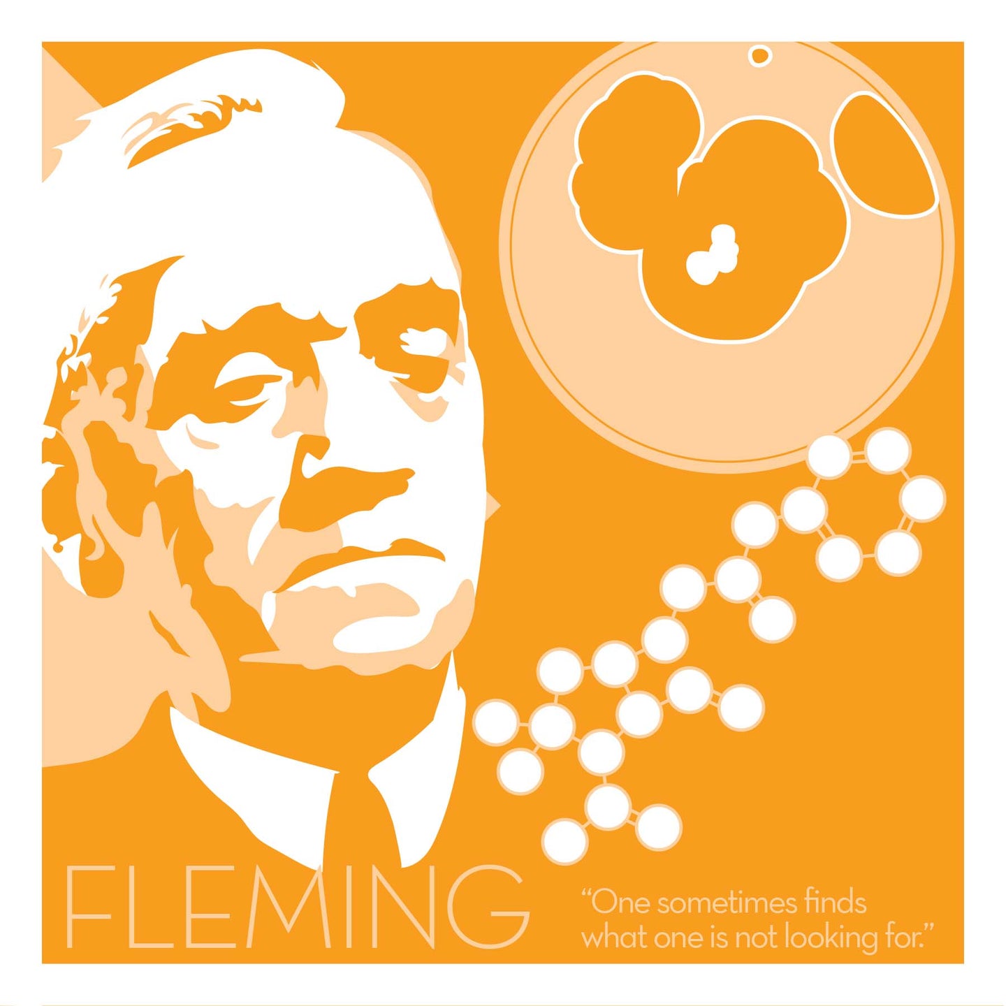 Alexander Fleming - Eureka Giclee 6x6 Print