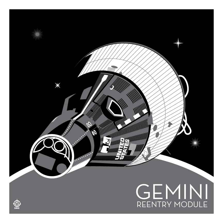 Gemini Reentry Module Probe - 10x10 Giclee Print