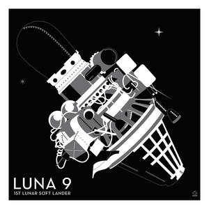 Luna 9 Russian Lunar Soft Lander 10x10 Giclee Print