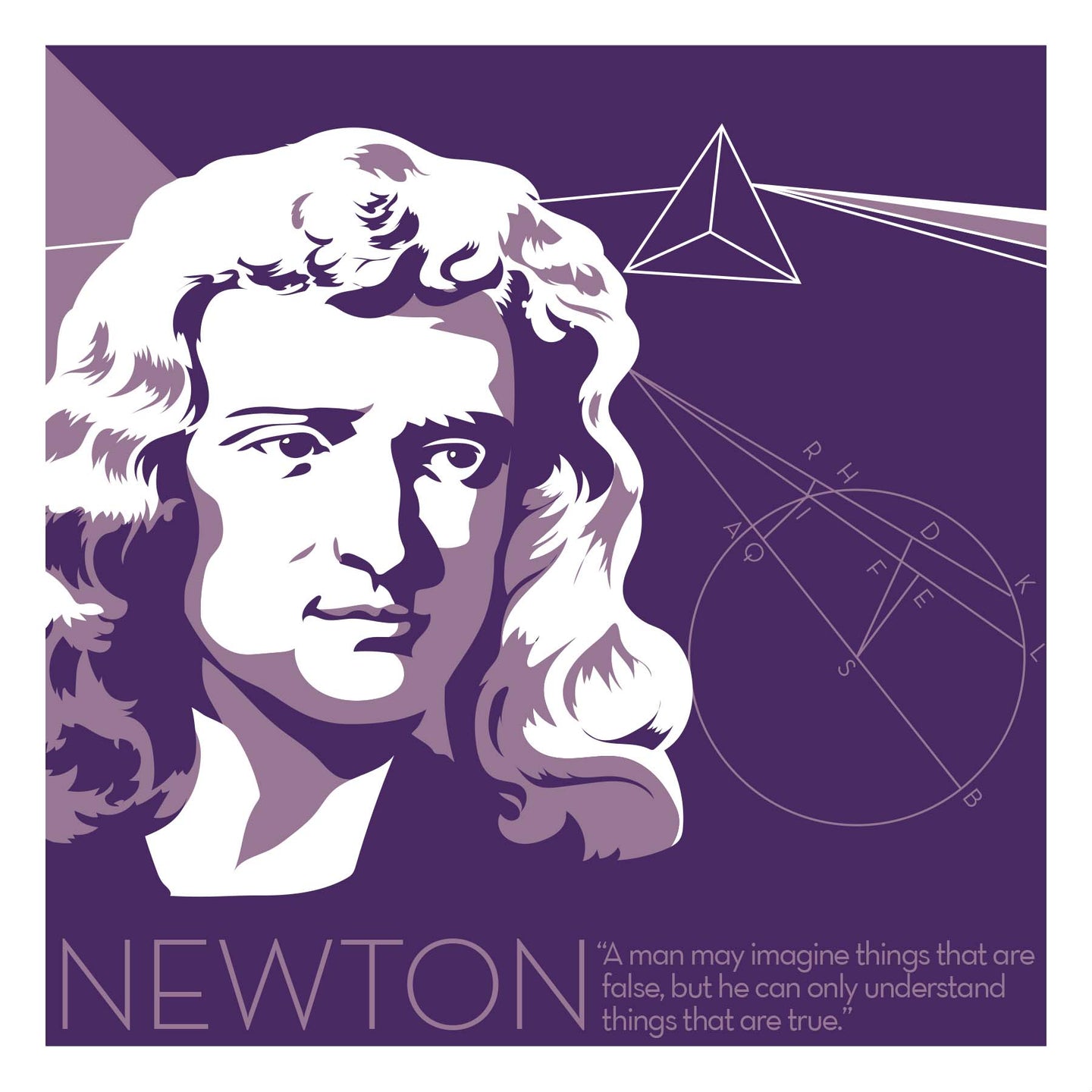 Isaac Newton - Eureka 6x6 Giclee print