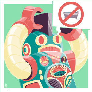 NOBOT No Baths 4x4 Limited Edition Giclee Print