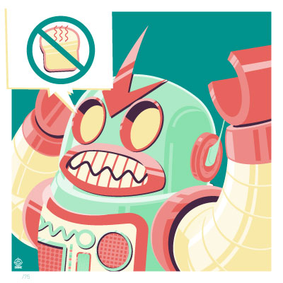 NOBOT No Toast 4x4 Limited Edition Giclee Print