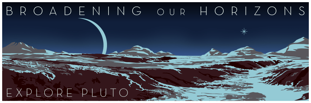 Pluto's Horizons Space Travel 12x36 POPaganda print
