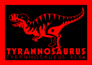 Tyrannosaurus Rex Neon-A-Saur 5x7 Giclee Print