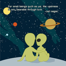 Load image into Gallery viewer, Carl Sagan Cosmic Alien Love 8x8 Print
