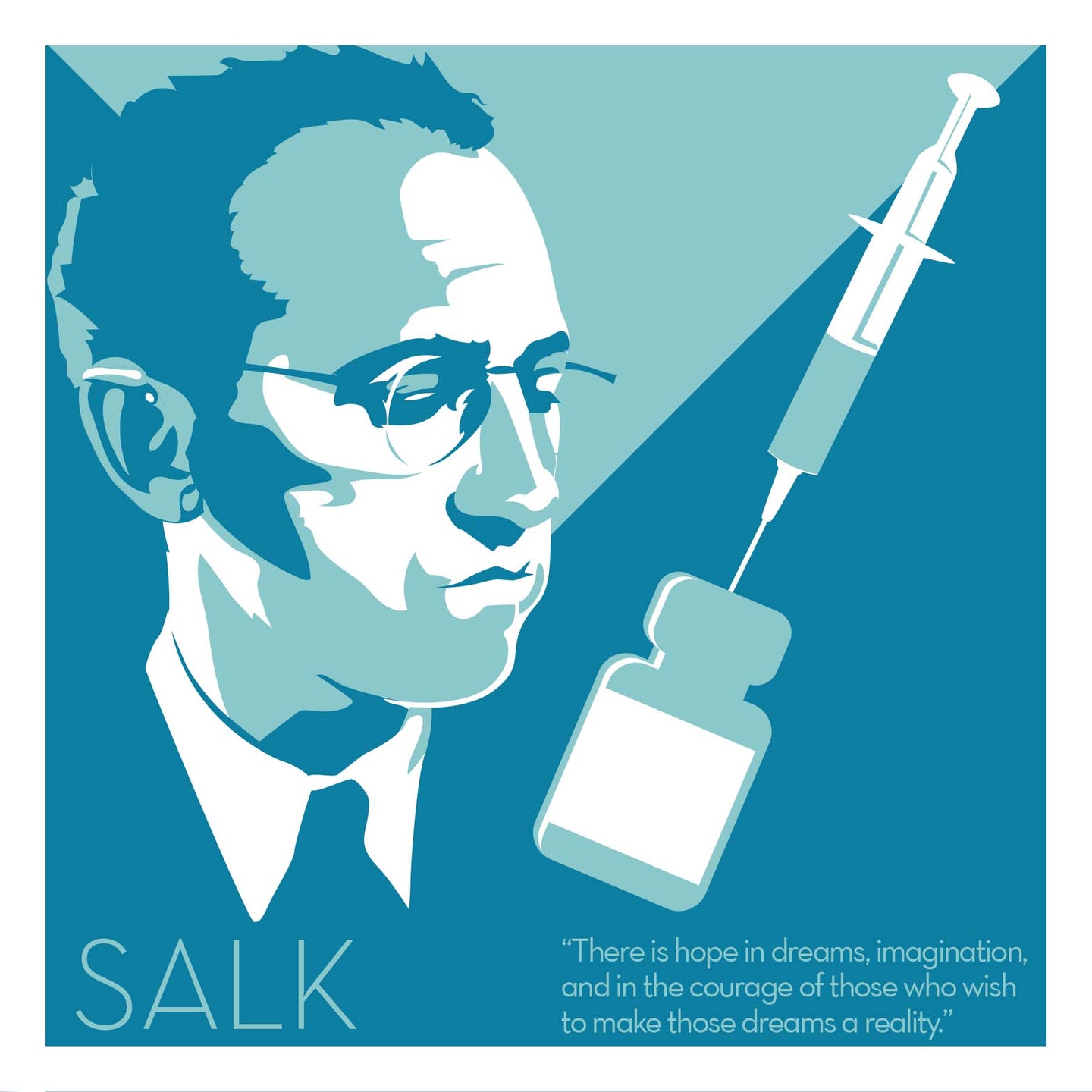 Jonas Salk - Eureka 6x6 Giclee print