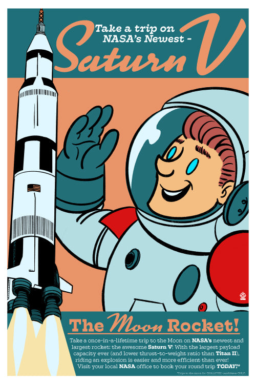 Saturn V Retro Ad - 12x18 POPaganada Print
