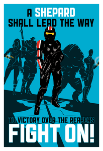 FIGHT ON (Paragon) - Commander Shepard 13x19 Limited Edition Giclee Print
