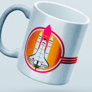 Space Shuttle Silver Metallic Coffee or Tea Mug