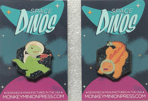 Space Dinos Rex Wooden Magnet