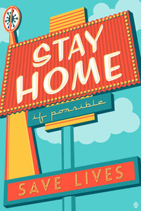 Retro Neon Sign Postcards 4-set