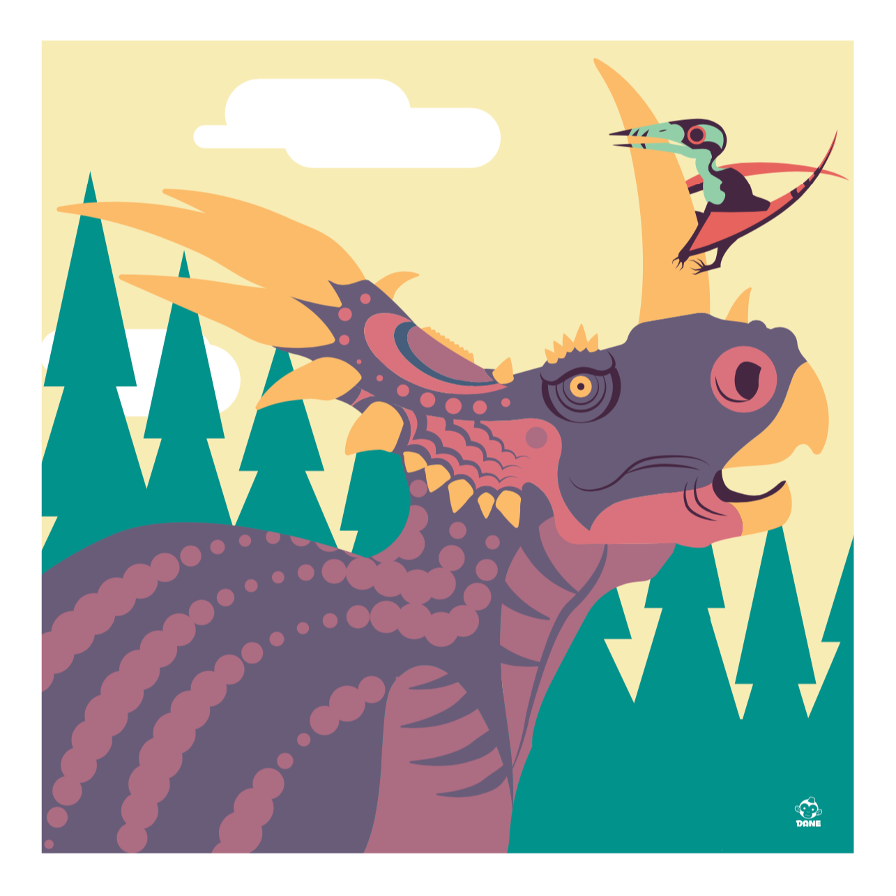 Styracosaurus 10x10 Giclee Print