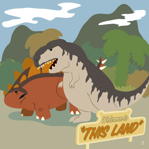 This Land Dinosaurs - 8x8 Art Print