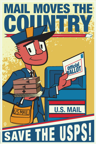USPS Mail Moves The Country - 12x18 POPaganada Print