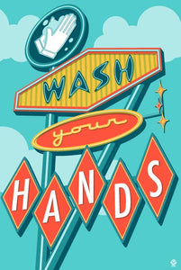 Retro Neon Sign Postcards 4-set